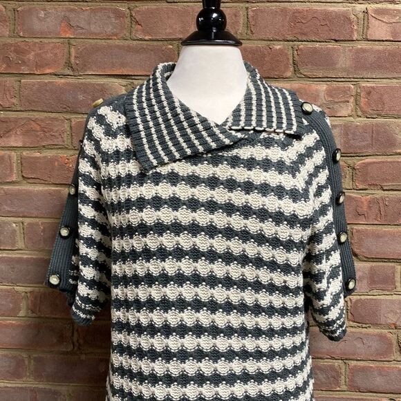 Jenny Olive & Taupe Cable Knit Tunic Sweater Size Large NWOT - Picture 3 of 6